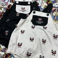 HYSTERIC MINI パンダ刺繍オーバーオール 2色セット