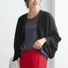 未使用 ボリューム袖ボレロ風カーディガン レディース 黒 S~M