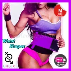 ❤︎くびれ・補正❤︎ウエストシェイパー パープルM／筋トレ ダイエット ジム 腰痛②