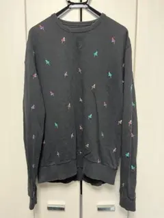 FCUK　オウム刺繍　ポイント柄　トレーナー