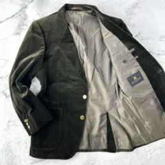 希少色✨ランバン　コーデュロイ　テーラードジャケット　ベロア　ロゴボタン　カーキ