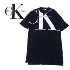 【極美品】Calvin Klein ブラック Tシャツ 半袖 ロング丈 Ｍ