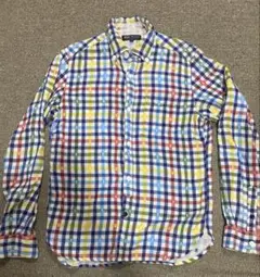 BEAMS HEART マルチカラー チェック スカル ドクロ 長袖シャツ M
