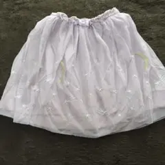 パープル チュールスカート　月＆星　120cm