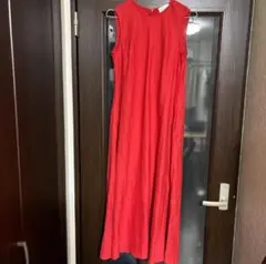 リネン100% ロングワンピース