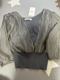 fifth シアー切替カットソー グレー 新品タグ付き