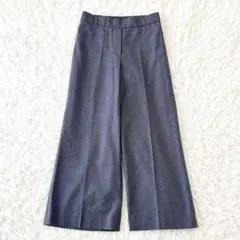 セオリーリュクス✨SEYMOUR 定番ウールワイドパンツ 後ろゴム グレー 36