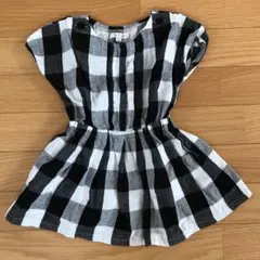 黒白チェック柄ワンピース【80】