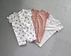 H&M 半袖パジャマ3セット　アニマル無地