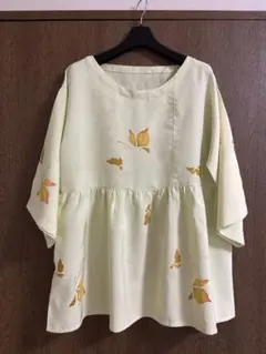 着物リメイク　七分袖フレアトップス