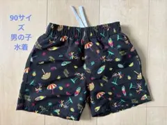 黒いビーチ柄ベビー水着