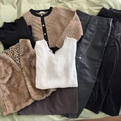 ブラウン系 レディース Sサイズ カジュアル 8点 コーディネート まとめ売り