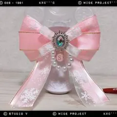 キンブレリボン ペンライトリボン 雪パール ピンク ★ハンドメイド
