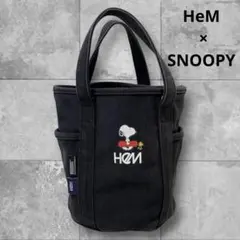 HeM × SNOOPY コラボ　ユーズド加工　トートバック　BLACKのサムネイル
