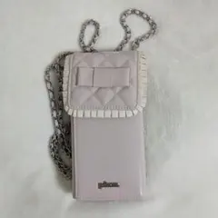 pium ピウム フロントリボン千鳥柄フォンホルダースマホショルダー