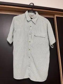【ノースフェイス】THE NORTH FACE 半袖シャツ M グリーンチェック