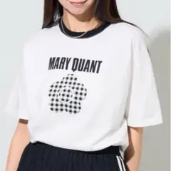 マリークワント フラワーモチーフチェックロゴ半袖Ｔシャツ　フリーサイズ