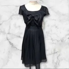 【未使用タグ付き】アールユー　ネイビー　リボン　ワンピース　光沢　マルイのサムネイル