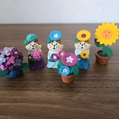 ☆コンコンブル　フラワーにゃんこ☆あじさいさん あさがおさん ひまわりさん☆6点