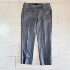 セオリーサイズ2グレーセンタープレステーパードパンツスラックス日本製ウール混