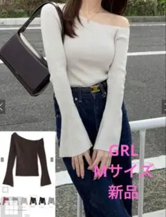 ワンショルダーフレアスリーブニットトップス[ru1102] オフホワイト