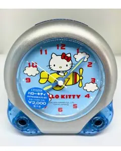 希少　新品　稼働品　2000年　ハローキティ 目覚まし時計 飛行機デザイン