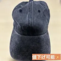 グレー デニム風キャップ