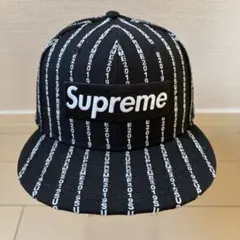 Supreme Text Stripe New Era NAVY 7 3/4