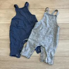 next ネクスト オーバーオール ネイビー・グレー 2点セット