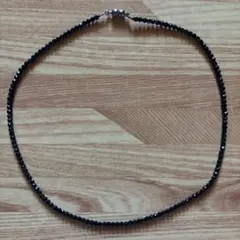 ブラックビーズ ネックレス マグネット留め具　約45.5cm