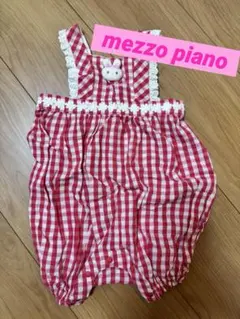 mezzo piano♡ギンガムチェック♡立体うさぎ♡サロペット♡80cm