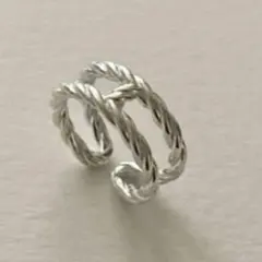未使用品　ロープツイスト　Hロゴシルバー925 オープンリング