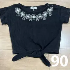 刺繍Tシャツ ブラック 90cmのサムネイル