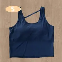 新品【SUKALA】リブソリッドショートタンクトップ（S,ブラック）スカーラ