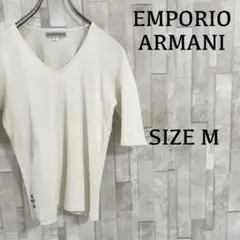 古着 EMPORIO ARMANI Tシャツ Vネック アイボリー Mサイズのサムネイル