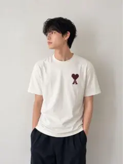 なにわ男子道枝駿佑着用モデル AMI PARIS アミパリス Tシャツ ベージュ