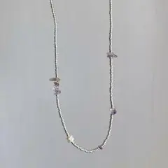 n23ビーズ ネックレス チョーカー 天然石 淡水パール