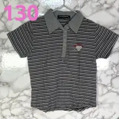 TOUS LES CALECONS　（130）　ロゴ刺繍ボーダーポロシャツ　黒