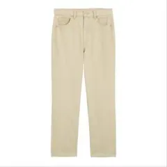 GUハイウエストストレートジーンズ ベージュ