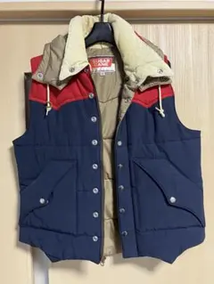 SUGAR CANE シュガーケーン フード付き ベスト M ネイビー レッド