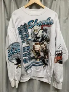 下北沢古着90's サンノゼシャークス スウェットLサイズゆったり大きめ