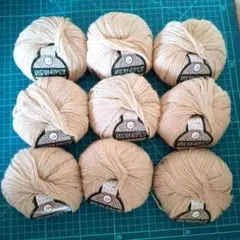 パピー毛糸 　ニュー4PLY 　444番　9玉セット　中細ウール100%防縮加工
