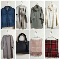レディース　服　バッグ　マフラー　まとめ売り　８点セット　Lサイズ（１点Mあり）