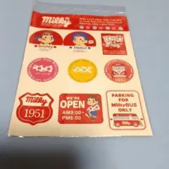 ペコちゃん シール　不二家 Milky ステッカー　新品未使用　レトロのサムネイル