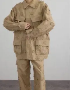 単品！crinkle 3Dエンブロイダリー　ベルト付パンツ