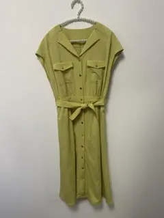 ノースリーブ シャツワンピース ウエストベルト付のサムネイル