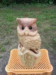 丸太　スギ　フクロウ　Chainsaw Carving 丸太 スギ フクロウ Chainsaw Carving - メルカリ
