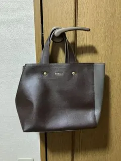 FURLA ブラウン グレー ムーザ　ハンドバッグ　レザー　トートバッグ