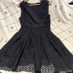 VS レースブラックワンピース　Ｌサイズ　結婚式　入学式