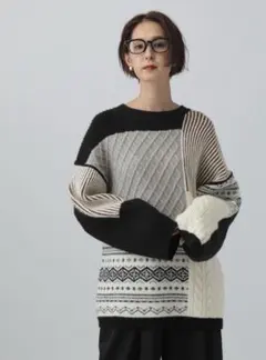 LEPSIM 5ゲージパッチワークプルオーバー(最終値下げ)